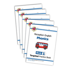 Load image into Gallery viewer, Reception English Practice 5 Work Book Bundle: Phonics Books 1-5