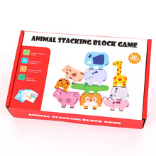Load image into Gallery viewer, Wooden Animal Stacking Blocks – DIY Cartoon Balance &amp; Cognitive Puzzle Toy