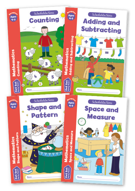 Reception Maths 4 Book Bundle for ages 4 to 5 Early Years