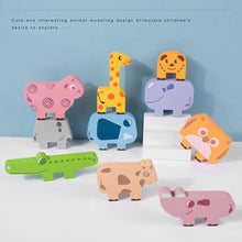 Load image into Gallery viewer, Wooden Animal Stacking Blocks – DIY Cartoon Balance &amp; Cognitive Puzzle Toy