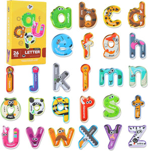 Fridge Magnets for Kids – Large Magnetic Letters, Numbers, Animals & Vehicles | Educational Toddler Learning Toys