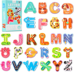 Fridge Magnets for Kids – Large Magnetic Letters, Numbers, Animals & Vehicles | Educational Toddler Learning Toys