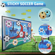 Load image into Gallery viewer, Sticky Soccer game with scoring system and soccer balls on a grass field background