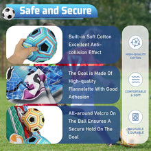 Load image into Gallery viewer, Product advertisement for a soccer ball with safety features on a grassy background