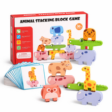 Load image into Gallery viewer, Wooden Animal Stacking Blocks – DIY Cartoon Balance &amp; Cognitive Puzzle Toy