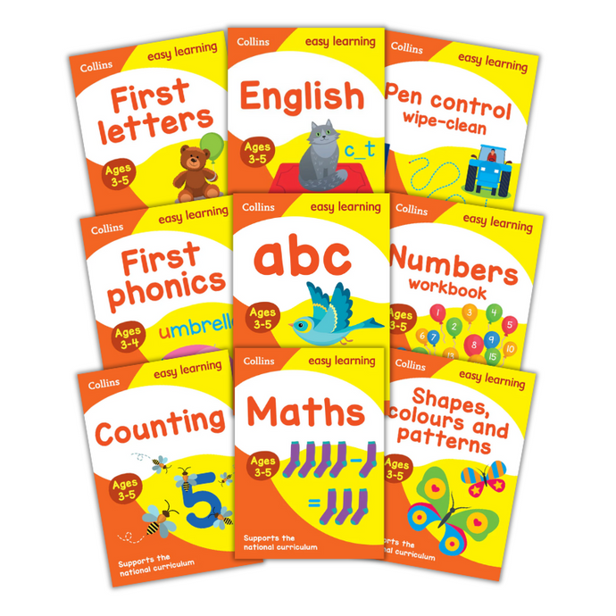 Nursery to Reception Easy Home Learning 9 Workbook bundle  Age 3-5 EYSF