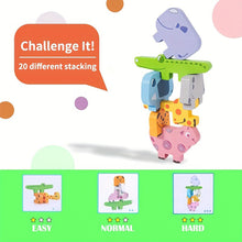 Load image into Gallery viewer, Wooden Animal Stacking Blocks – DIY Cartoon Balance &amp; Cognitive Puzzle Toy