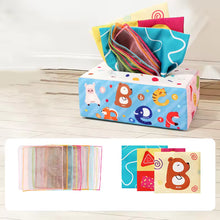 Load image into Gallery viewer, Baby Sensory Tissue Box Toy – Crinkle &amp; Soft Learning Toy for Babies 6–12 Months &amp; Toddlers | Montessori Sensory Toy for Boys &amp; Girls