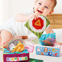 Load image into Gallery viewer, Baby Sensory Tissue Box Toy – Crinkle &amp; Soft Learning Toy for Babies 6–12 Months &amp; Toddlers | Montessori Sensory Toy for Boys &amp; Girls