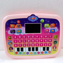 Load image into Gallery viewer, Children&#39;s english learning phonics speaking toy keyboard with colorful keys and LED screen on a white background