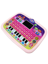 Load image into Gallery viewer, Colorful toy keyboard with alphabet and number keys on a white background