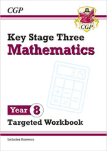 Load image into Gallery viewer, CGP Year 8 Maths Targeted Workbook cover