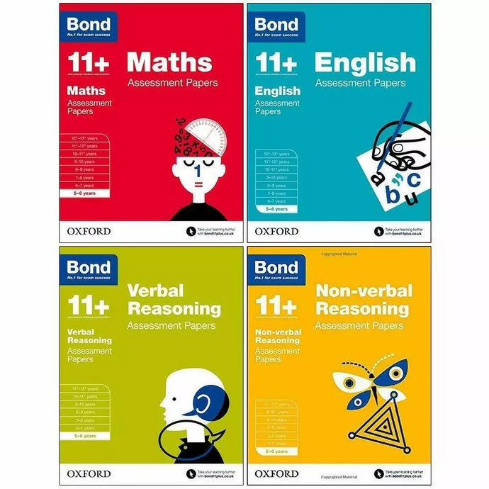 11+ Plus Bond Assessment Practise Paper Bundle for Year 2 Ages 5-6 KS1