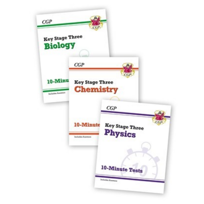 Year 8 Science 10-Minutes Practice Question Book Bundle For Ages 12 -13 KS3