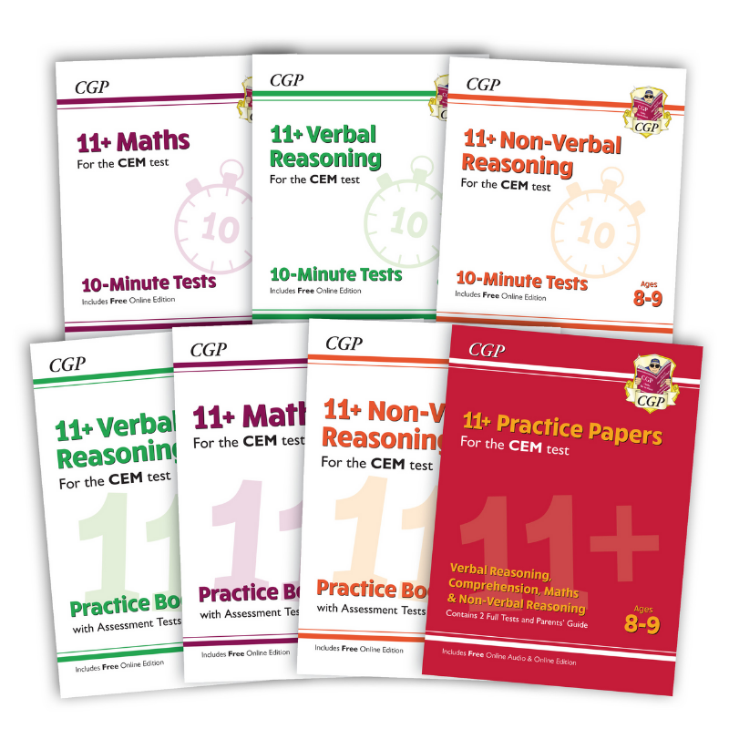 11+ CEM 7 Practice Workbook Bundle for Year 4 Ages 8-9 KS2