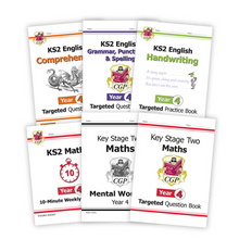 Load image into Gallery viewer, Year 4 Maths and English Home Learning Workbook Bundle for 8 to 9 year olds KS2