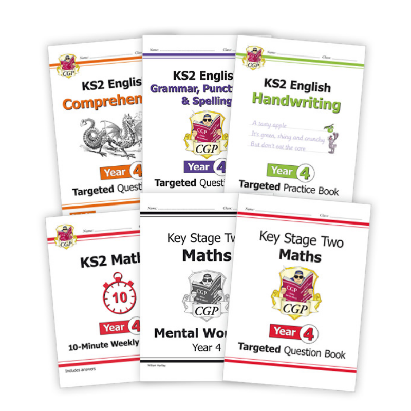 Year 4 Maths and English Home Learning Workbook Bundle for 8 to 9 year olds KS2