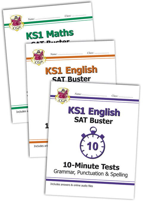 Year 2 Maths and English 10-Minute SATs Work Book Bundle 1 For Ages 6-7 KS1