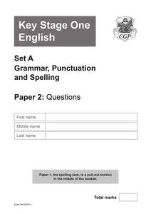 Year 2 English SATs Practice Paper Bundle KS1 Pack 1 & 2 for ages 6 to 7